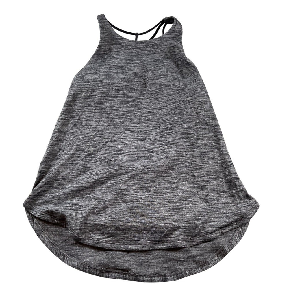 Lululemon Align Tank Top Heathered Grey Built in Bra Racerback Workout Size 6 - Picture 1 of 7